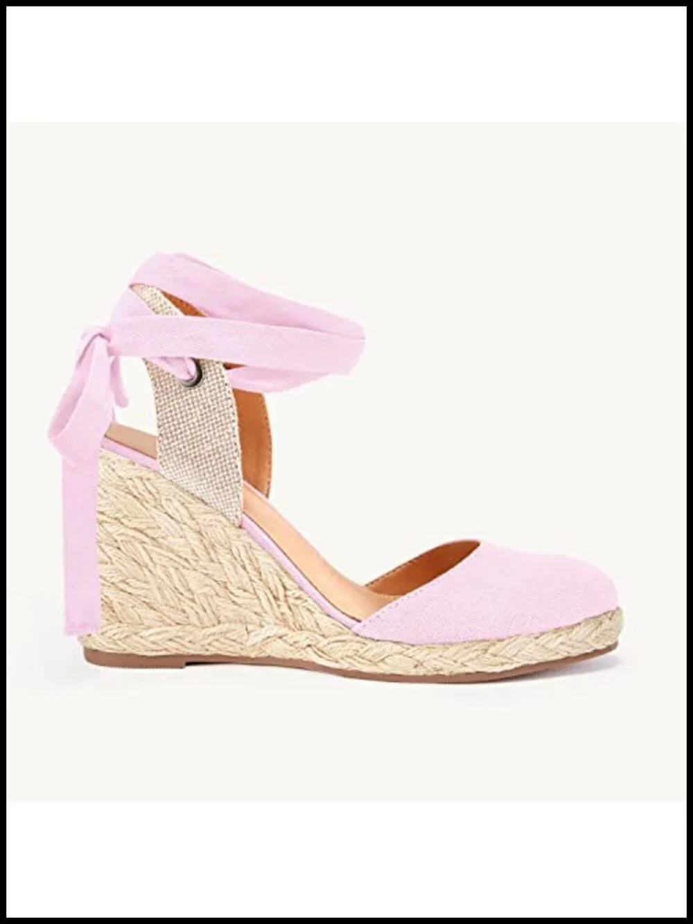 Lace Up Espadrilles Wedge Sandals Slingback Platform Heels Canvas